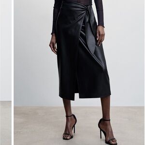 Mango Faux Leather Skirt